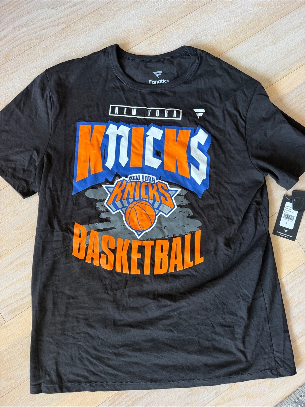 Fanatics Black New York Knicks Orange & Blue Basketball Tee